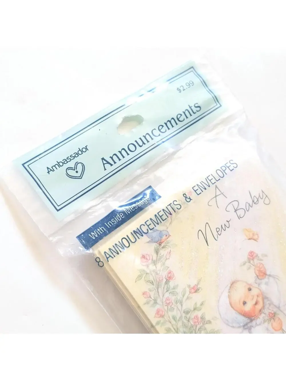 Vintage Hallmark Baby Announcement Cards with Envelopes